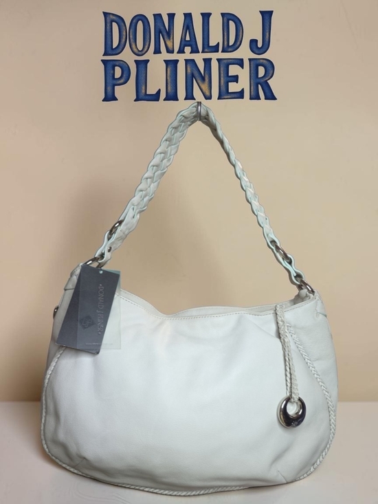 Donald J. Pliner Handbags - Donald J. Pliner Vintage Cream Braided-Handle Shoulder Bag NWT Retail $320